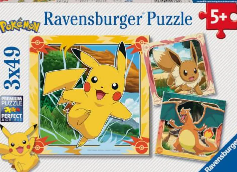 Ravensburger Kinderpuzzle>Pokémon - Puzzle 3x49 Teile