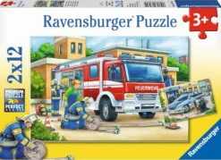 Ravensburger Kinderpuzzle>Polizei und Feuerwehr - Puzzle 2x12 Teile