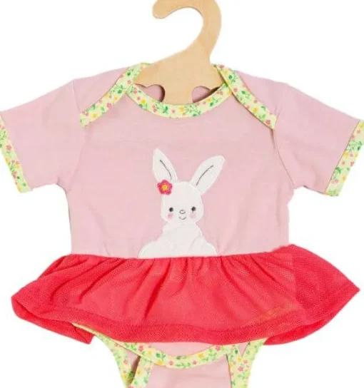 Heless 1316 - Puppenkleidung im Design Bunny Lou, 2 teiliges Set mit Latzhose und Ringelshirt für Puppen und Kuscheltiere der Größe 28-35 cm