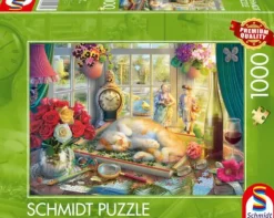 Schmidt Spiele Erwachsenenpuzzle>Puzzlezeit mit Katze - Puzzle 1000 Teile