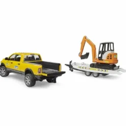 Bruder Fahrzeuge Und Fluggeräte>RAM 2500 Rental Service mit Minibagger