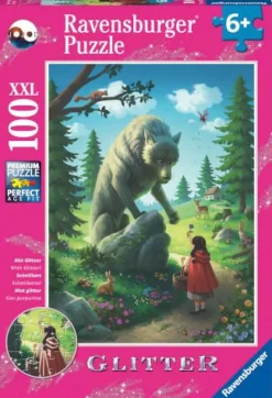 Ravensburger Kinderpuzzle>Rotkäppchen und der Wolf - Puzzle 100 Teile