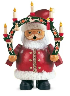 Müller GmbH Dekoration>Räuchermann Weihnachtsmann m.Kerzenbogen, 12x16cm