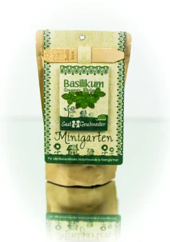 Die Stadtgärtner Geschenkideen>Saatgeschwister Minigarten Basilikum (Bio)