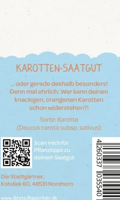 Die Stadtgärtner Geschenkideen>Saatgrüße- Ich mag Dich mit all deinen Karotten