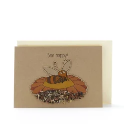 Die Stadtgärtner Geschenkideen>Saatsteckerkarte - Bee happy