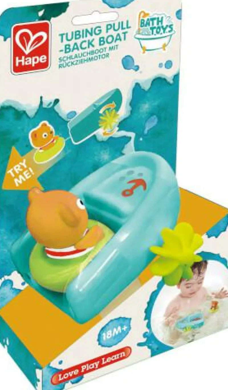 Hape Bade- Und Wasserspielzeug>Schlauchboot mit Rückziehmotor