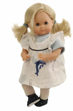 Schildkröt-Puppen Spielpuppen>Schlummerle Gr. 32 ,Kleid im Meerestieremotiv blau