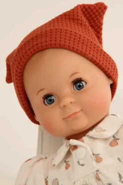 Schildkröt-Puppen Spielpuppen>Schlummerle Gr. 32, Malhaar ,Tunika im Birnenmotiv