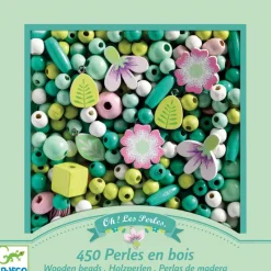 Djeco Basteln>Schmuck basteln: 450 Holzperlen Blätter und Blüten