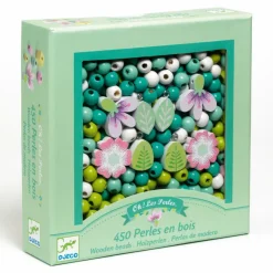 Djeco Basteln>Schmuck basteln: 450 Holzperlen Blätter und Blüten