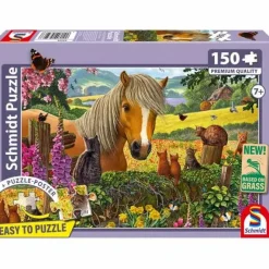 Schmidt Spiele Kinderpuzzle>Süßer Besuch Auf Der Pferdekopp 150 Teile
