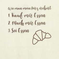 Räder Servietten Und Serviettenringe|Servietten>Serviette „Wie man mein Herz erobert", 33X33 cm