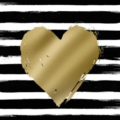 ppd Servietten Und Serviettenringe|Servietten>Servietten 33x33cm Heart & Stripes black/gold