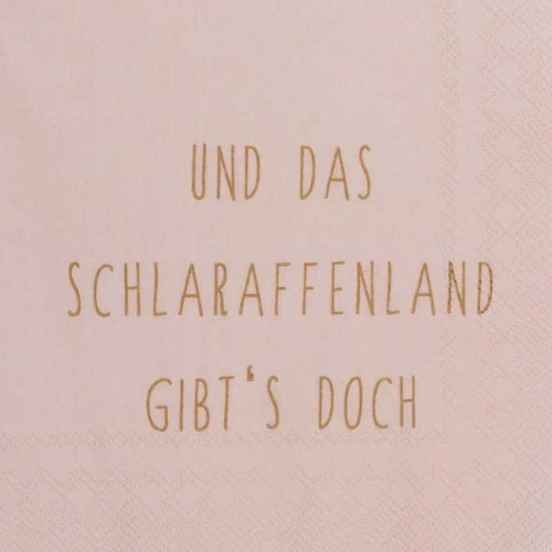 Räder Servietten Und Serviettenringe|Servietten>Serviette„Und das Schlaraffenland gibts doch", 33x
