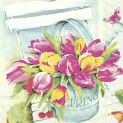 IHR Servietten Und Serviettenringe|Servietten>SPRING TULIPS Lunch-Servietten L 847900
