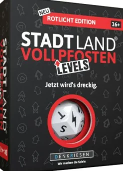 Denkriesen Erwachsenen Und Kennerspiele|Geschenkartikel Für Große>STADT LAND VOLLPFOSTEN® - Levels – ROTLICHT EDITIO