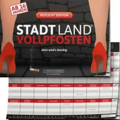 Denkriesen Erwachsenen Und Kennerspiele|Geschenkartikel Für Große>STADT LAND VOLLPFOSTEN® - ROTLICHT EDITION