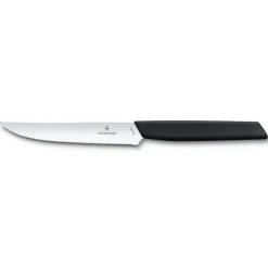 Victorinox Steak- Und Fleischmesser>Steakmesser Wellenschl.12cm schwarz Swiss Modern