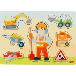 Gollnest & Kiesel Kinderpuzzle>Steckpuzzle Bauarbeiter