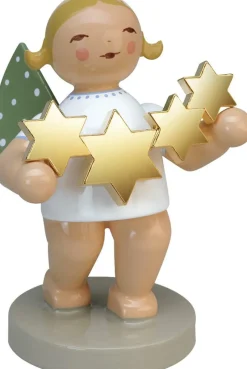 Wendt&Kühn Figuren>Sternfänger Engel mit vergoldeten Sternen