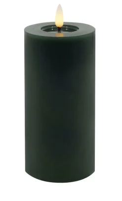 Candela Lights Kerzen, Leuchter Und Zubehör>Stumpenkerze LED Echtwachs winter green smooth,7,5