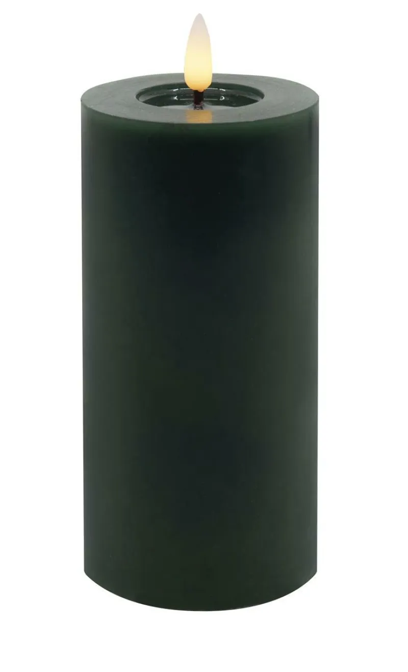 Candela Lights Kerzen, Leuchter Und Zubehör>Stumpenkerze LED Echtwachs winter green smooth,7,5