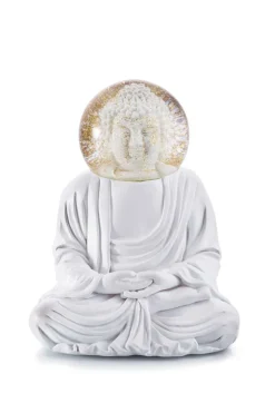 Donkey Figuren>Summerglobe The Buddha Glitzerkugel weiß 15cm