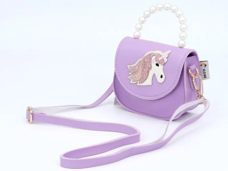 Kisme Taschen Und Körbe>Tasche Einhorn Perlenbügel lila
