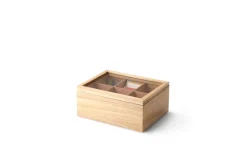 Continenta Teezubereitung>Teebeutelbox Gummibaumholz 23x17,5cm