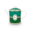 Pip Studio Farbe>Teekanne „Love Birds", Medallion, emerald-grün, 1.