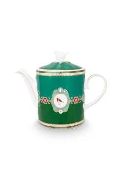 Pip Studio Farbe>Teekanne „Love Birds", Medallion, emerald-grün, 1.