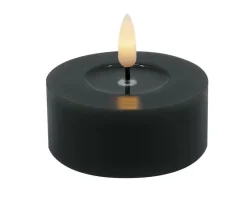 Candela Lights Kerzen, Leuchter Und Zubehör>Teelicht LED 2er Set Echtwachs winter black smooth