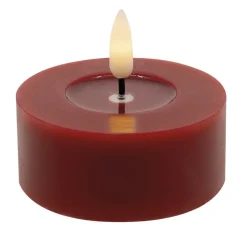 Candela Lights Kerzen, Leuchter Und Zubehör>Teelicht LED 2er Set Echtwachs winter red smooth,6