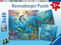 Ravensburger Kinderpuzzle>Tierwelt des Ozeans - Puzzle 3x49 Teile