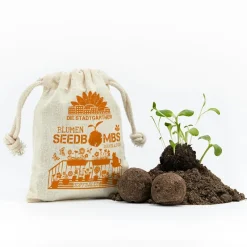 Die Stadtgärtner Geschenkideen>Topfbälle Samenbombe Jutebeutel