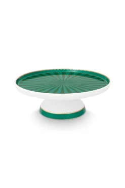 Pip Studio Farbe>Tortenplatte klein „Love Birds", Streifen, emerald