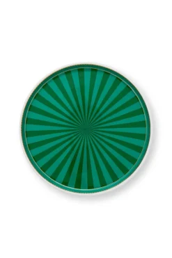Pip Studio Farbe>Tortenplatte klein „Love Birds", Streifen, emerald