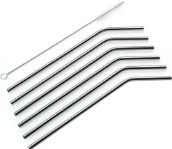 Cilio Barzubehör>Trinkhalme STEEL, gebogen