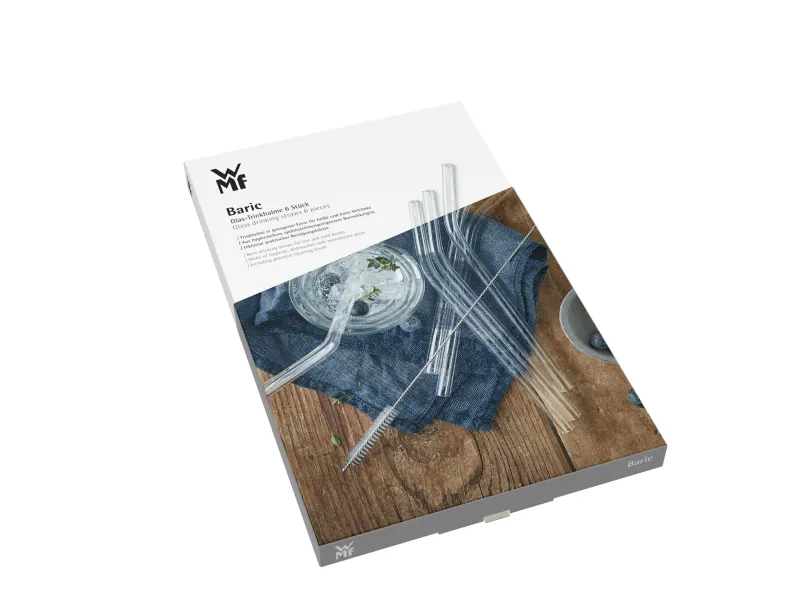 WMF GmbH Barzubehör>Trinkhalm-Set Baric Glas 6-teilig mit Reinigungsbü