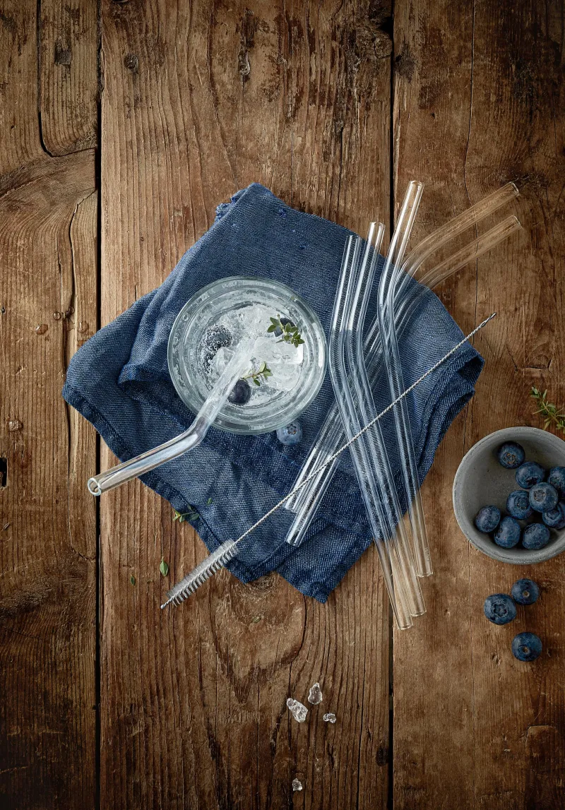 WMF GmbH Barzubehör>Trinkhalm-Set Baric Glas 6-teilig mit Reinigungsbü