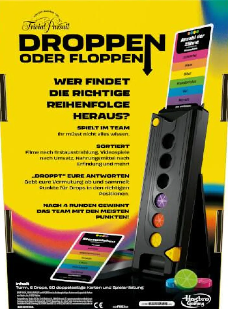 Hasbro Familien- Und Gesellschaftsspiele>Trivial Pursuit Droppen oder Floppen