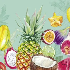 IHR Servietten Und Serviettenringe|Servietten>TROPICAL FRUITS Turquoise Cocktail-Servietten C104