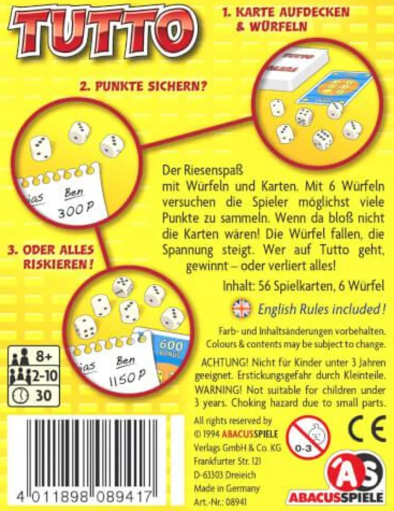 ABACUSSPIELE Familien- Und Gesellschaftsspiele>Tutto (Volle Lottte)