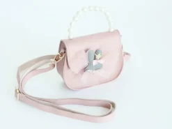 Kisme Taschen Und Körbe>Umhängetasche Tüll mit Perlenbügel altrosa