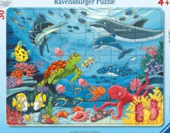 Ravensburger Kinderpuzzle>Unten im Meer - Rahmenpuzzle 30 Teile
