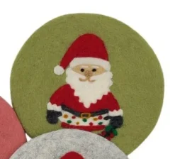 Frida Feeling GmbH Tischdecken, Untersetzer Und Co>Untersetzer Santa Claus, hellgrün (Ø ca. 21 cm)