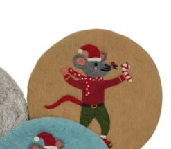 Frida Feeling GmbH Dekoration>Untersetzer Weihnachtsmaus 21cm beige