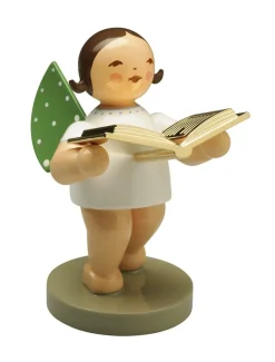 Wendt&Kühn Figuren>Vorleser, Engel mit Buch vergoldet