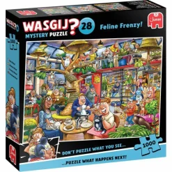 Jumbo Erwachsenenpuzzle>Wasgij Mystery 28: Feline Frenzy - 1000 Teile